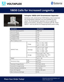 Voltaplex Life™ 18650 Lithium Ion Battery, 3000mAh, 3.6V Datasheet