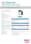 Saft LSP33600-20F Hybrid Primary Battery D-size 17.0 Ah 3.6 V Li-SOCl2