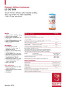Saft LO30SHX STS Lithium Battery Thin D 5.75 Ah 2.8 V Li-SO2 Cylindrical Cell