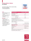 Saft LO34SX STS Lithium Battery 1/3 C 1.0 Ah 2.8 V Li-SOCl2 Cylindrical Cell