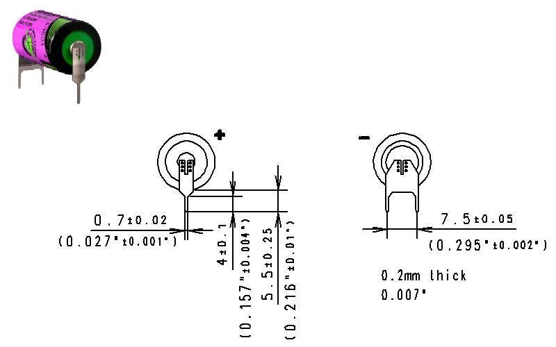 Tadiran TL-4903/TP Lithium Battery AA 2.4 Ah 3.6V XOL Cylindrical Cell