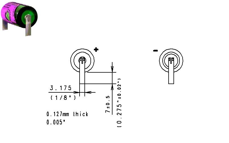 Tadiran TLH-5955 Lithium Battery 2/3 AA 1.4 Ah 3.6V Extended Temperature  Cylindrical Cell